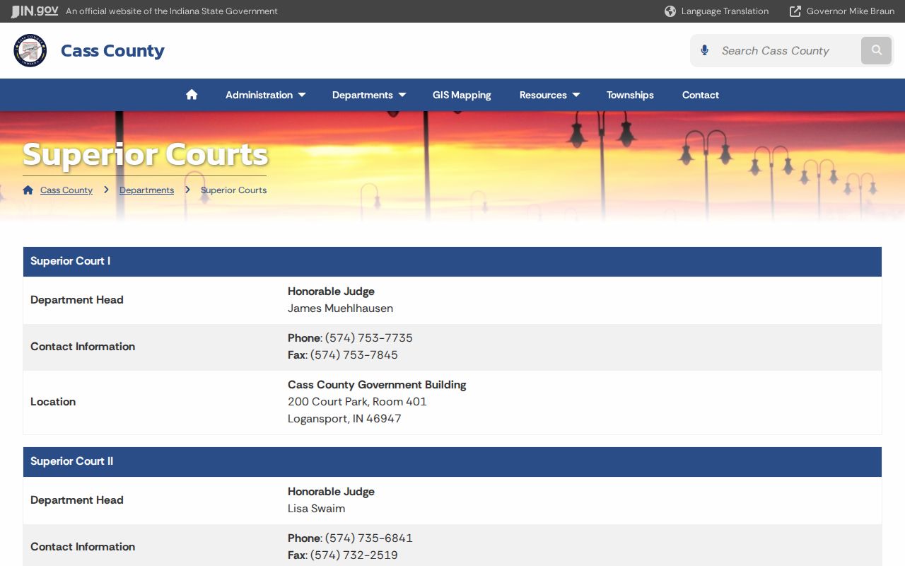 Cass County arrest warrant Superior Courts routing